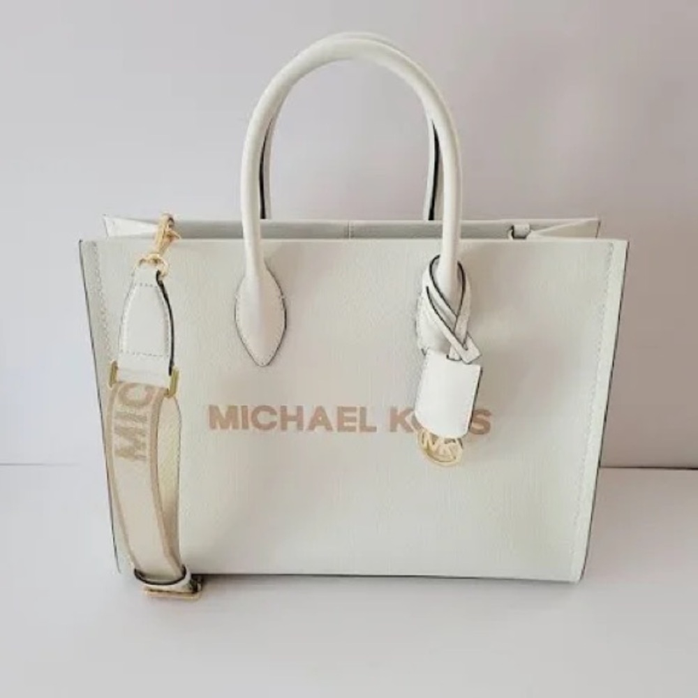 Michael Kors tote, white and gold new tags